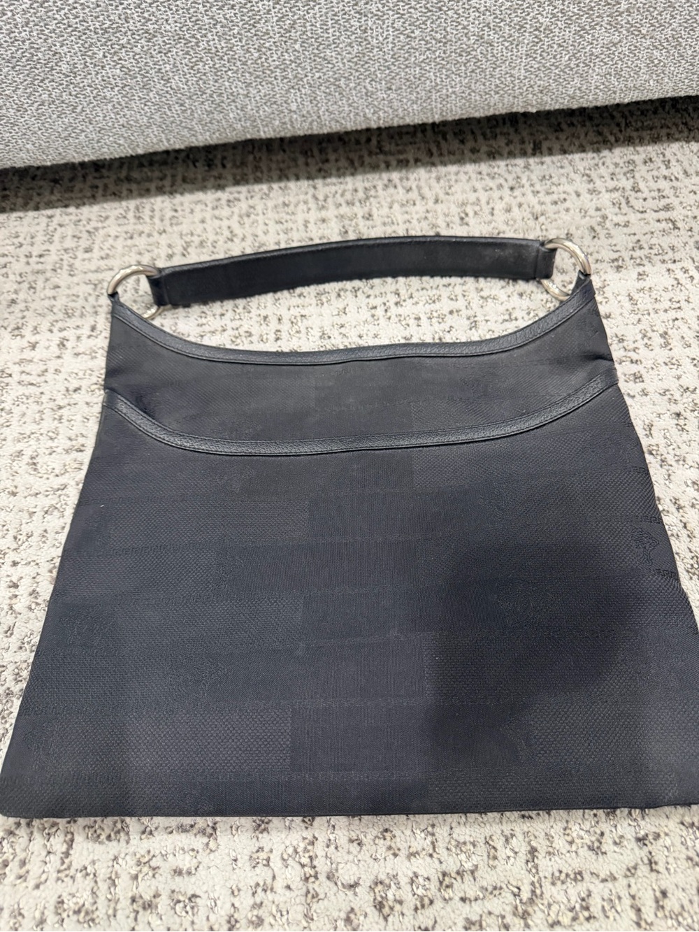 Versace Black Shoulder Bag with Silver Hardware